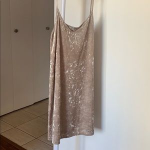 NWOT Zara Crushed Velvet Slip Dress in Champagne